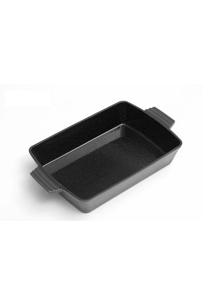 Heinner Enameled cast iron tray, 33x27x7cm, Marble Gray / DCN58734