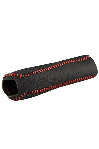 Choice Red Handbrake Sleeve Genuine Leather Handbrake Grips For Mazda 6 Natural Leather Cover On The Handbr