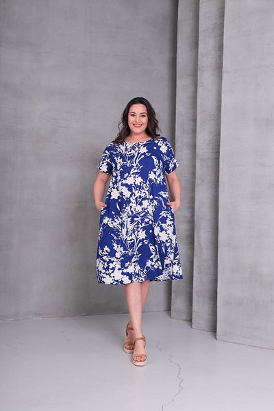 Ebsumu Women's Plus Size Geometric Pattern Woven Dress