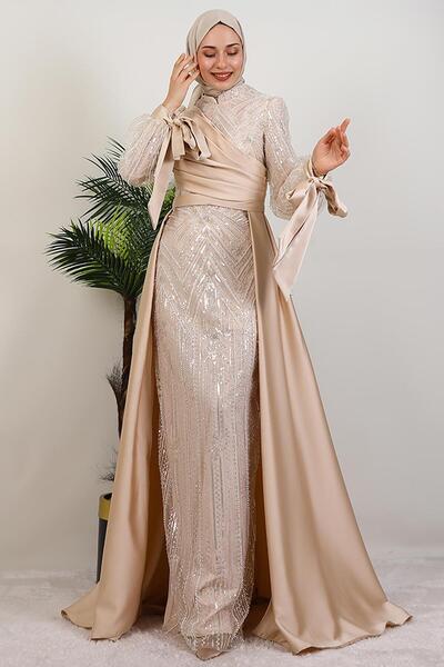 GİYZAMİLA Eflin Processing Evening Dress Cream