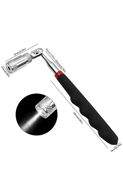 Choice1 مرآة تفتيش مرنة 8 رطل، تلسكوبية، معدنية مغناطيسية، قلم مغناطيس، ضوء، شعلة، عصا مغناطيسية، الجزء P