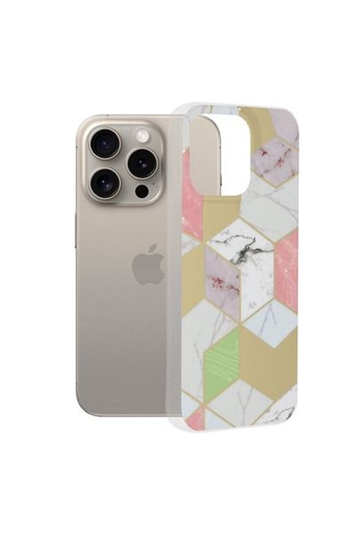 Rao Carcasă compatibilă cu iPhone 15 Pro Max, protecție, seria Marble, S14, plastic, violet