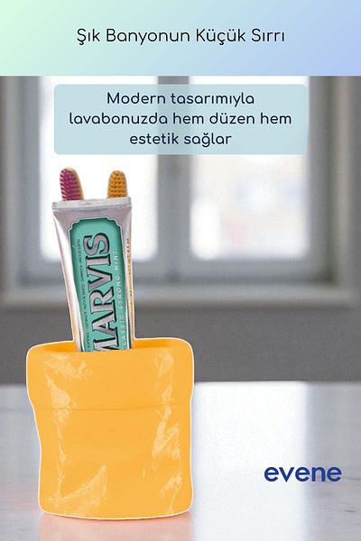 Evene Θήκη οδοντόβουρτσας Βάση οδοντόβουρτσας Βάση οδοντόβουρτσας Σκούρο κίτρινο χρώμα Μοντέλο 80