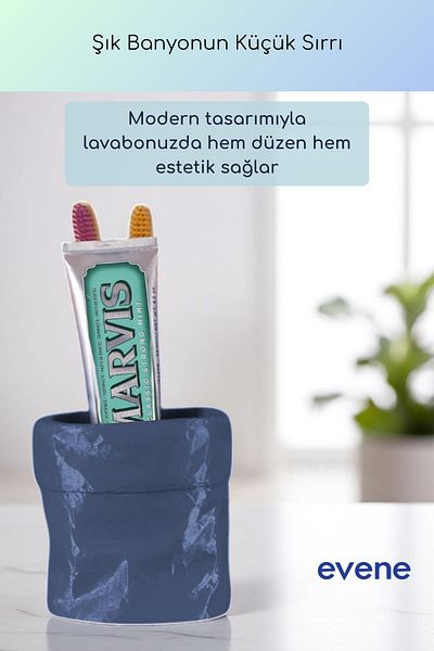 Evene Θήκη οδοντόβουρτσας Βάση οδοντόβουρτσας Βάση οδοντόβουρτσας Σκούρο ματ μπλε χρώμα Μοντέλο 80
