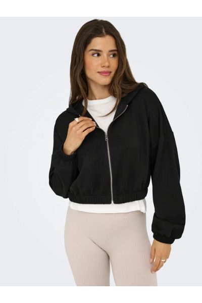 ONLY Onlscarlett Life Ls Zip Hood Swt Noos Women's Crop Boy Hooded Zip Sweat