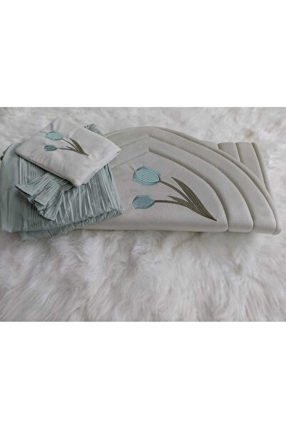 smart home طقم صلاة من سجادة اسفنج مبطن ومطرز و شرشف صلاة خامة باردة ممتازة ن...