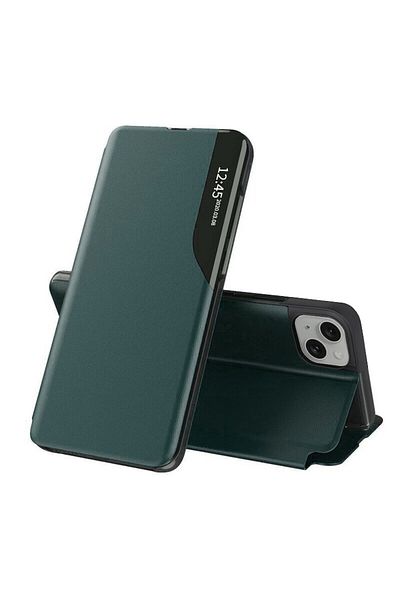 Rao Husa compatibila cu iPhone 15 Plus, Grip, eFold Series, S39, Piele ecologica, Green Touch