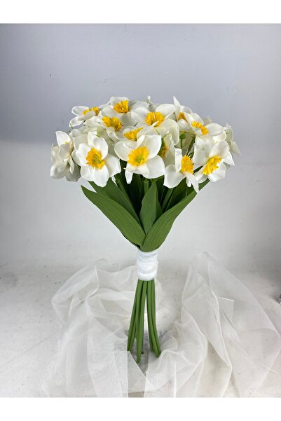 Buketlife Beyaz Nergis gelin çiçeği gelin buketi yaka çiçeği