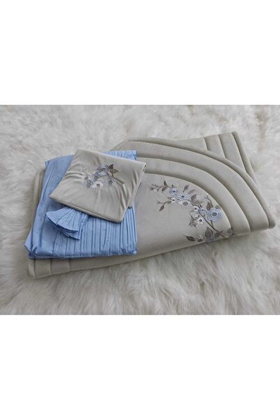 smart home طقم صلاة من سجادة اسفنج مبطن ومطرز و شرشف صلاة خامة باردة ممتازة ن...