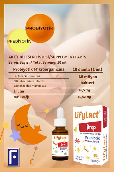 LifyLact Damla 10 Ml, Probiotic, Prebiotic, Triple Super Advantage