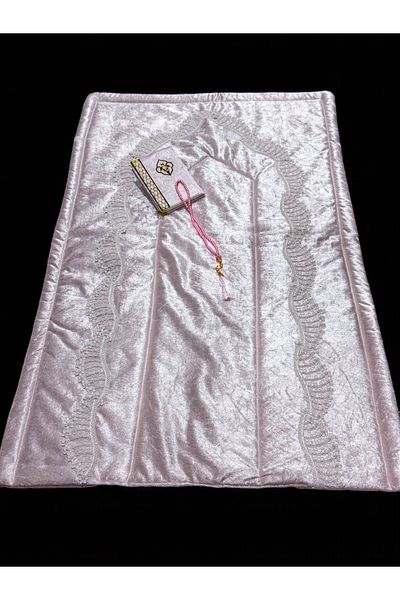 AYHANHOME 6 Piece Velvet French Laced Dowry Package Boxed Prayer Rug Set Bride Groom Set