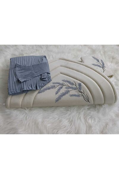 Generic طقم صلاة من سجادة اسفنج مبطن ومطرز و شرشف صلاة خامة باردة ممتازة ناعم...