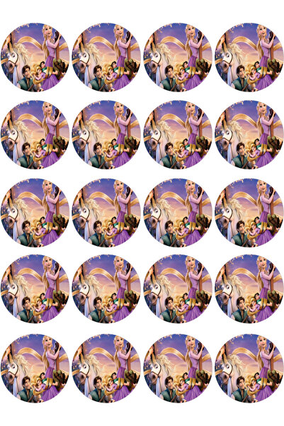 BatıDoğu Rapunzel Yenilebilir Yuvarlak Kurabiye Resim Baskı
