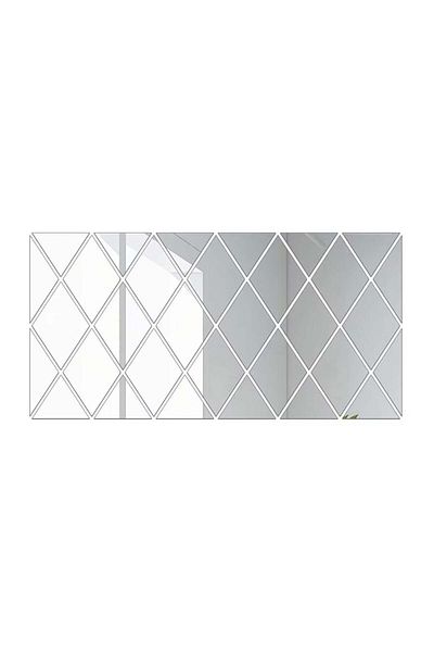 divendi-ro Set de 32 de oglinzi acrilice autoadezive, pentru decorarea peretelui, 50x100cm, argintii