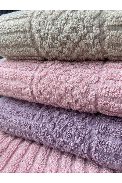 Bonny Home Atlas 3-Piece Hand and Face Towel Set – 50X90 cm 100% Cotton, Soft Textured, Knitted Pattern.