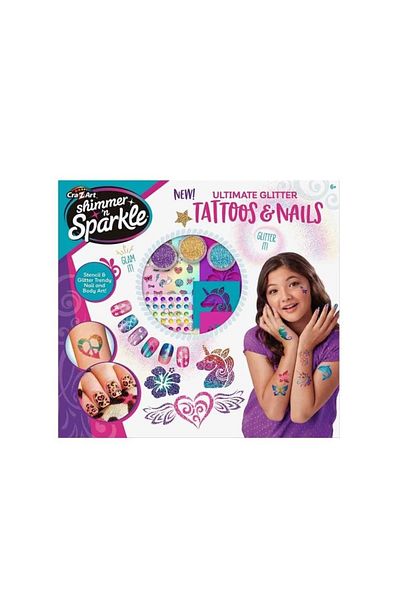 CrazArt Set manichiura si tatuaje pentru copii Shimmer and Sparkle