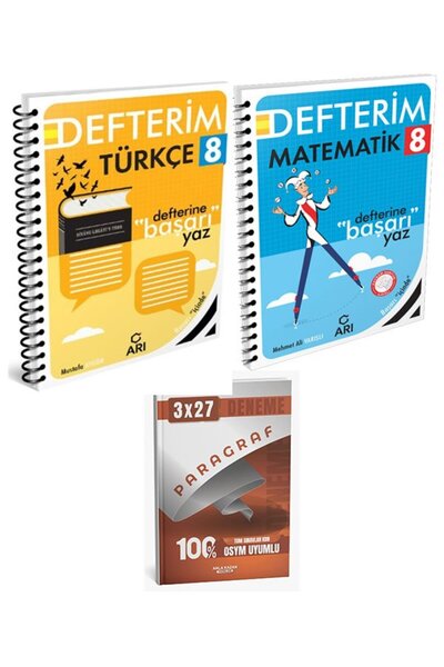 Anla Kazan Yayınları Arı 2026 8. Sınıf Türkçemino Akıllı Türkçe+Matematik Defteri+Anla Kazan Paragraf