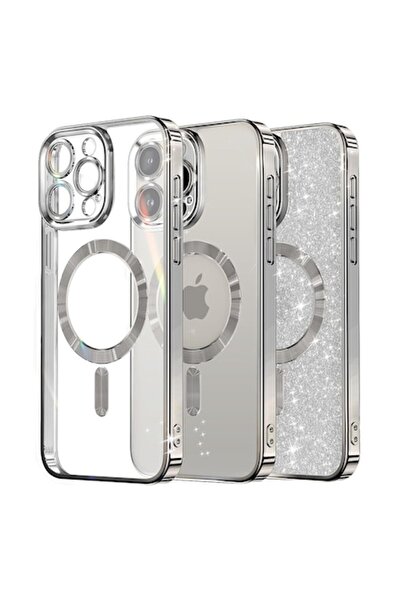 Techsuit Case for iPhone 13 Pro Max - Luxury Glitter MagSafe, Polyurethane, Silver