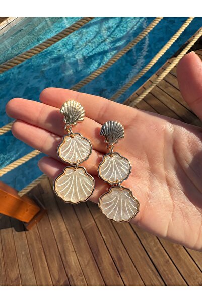 AJE JEWELRY Sedefli İstiridye Model Küpe