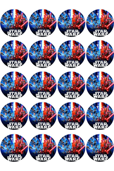 BatıDoğu Starwars Yenilebilir Yuvarlak Kurabiye Resim Baskı