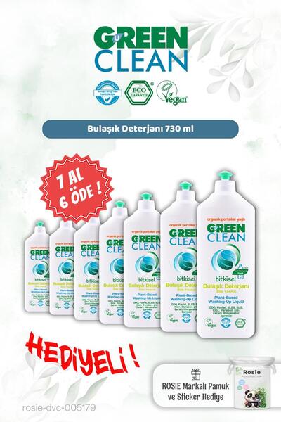 Green Clean Elde Bulaşık Det. 730 ml 7 AL 6 ÖDE ve Rosie Hediye