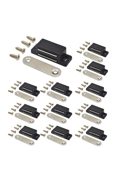 Choice Black-12PC 12 Pieces Cupboard Kitchen Furniture Magnetic Cabinet Door Latch Closures White Plastic S