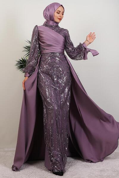 GİYZAMİLA Eflin Processing Evening Dress Dark Lilac