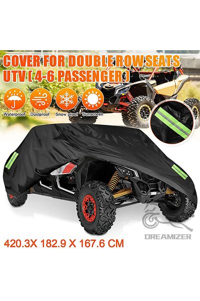 Choice أغطية RZR UTV ذات 4 إلى 6 مقاعد مقاومة للماء للاستخدام الخارجي ومتينة من قماش أكسفورد لا تتلاشى ومقاومة للرياح وجميع أنواع الطقس...
