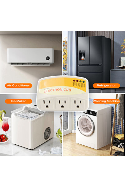 Choice 120V 3 3 Outlet American Socket With Protection Wall Mount Power Suppressor for TV/PC/Refrigerator 3