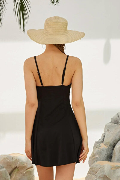 REMSA Rope Strap Dress Swimsuit Skirted Swimsuit 1124-01 Black