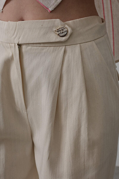 VAGGON Women's Double Pleated Palazzo Pants Vs00558