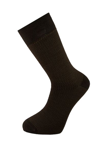 NEWTONE Men's socks made of wool and bamboo fibers, seamless, dark brown and light brown