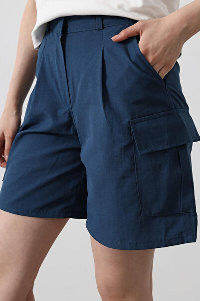 VAGGON Women's Indigo Cargo Pocket Shorts Vs00472