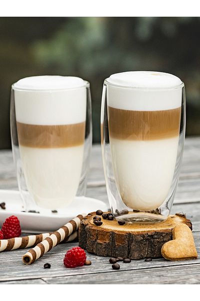 HERA Set 2 pahare cafea cu perete dublu termoizolant, Hera, 460 ml
