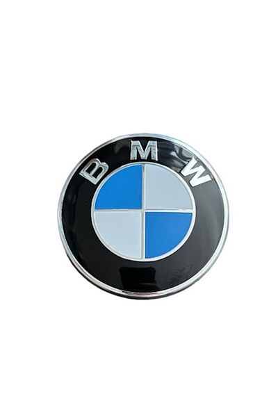 MAF Emblemă autoadezivă BMW pentru capotă/portbagaj 82 mm, alb-albastru, Seria 1, 5, 7, X1, X3, X5, F10, F12, F13