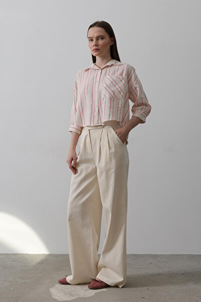 VAGGON Women's Double Pleated Palazzo Pants Vs00558