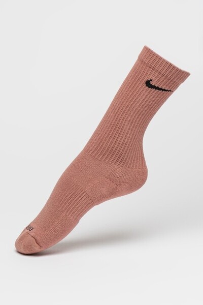 Nike Set of long cotton-blend training socks, 6 pairs, Brown/Dusty Pink, One Size