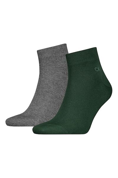 Calvin Klein , Set of short socks - 2 pairs, Green, Gray, 43-46