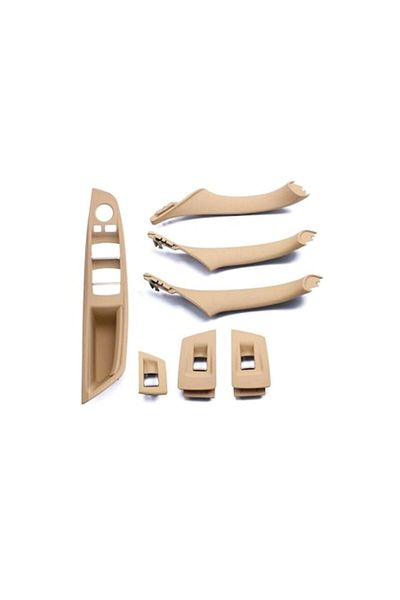 BMW Set interior handles and button trims for 5 F10, 7 pieces, Dark Beige