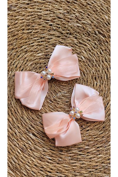 LO ADORO 2 Pieces Girl's Bow Buckle 2-Piece Buckle Clip Buckle for School