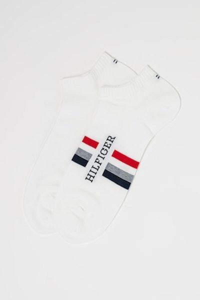 Tommy Hilfiger , Set of ankle socks with logo print - 2 pairs, Red, White, Ultramarine blue, Size 43-