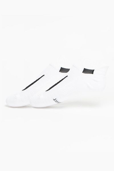 Nike - Set of unisex ankle socks for running Multiplier - 2 pairs, Black/White, Size L