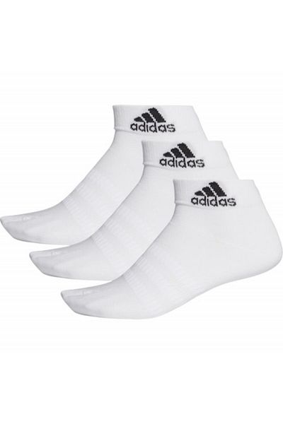 adidas Set 3 perechi de șosete ușoare până la gleznă, albe, mărimea 43-45