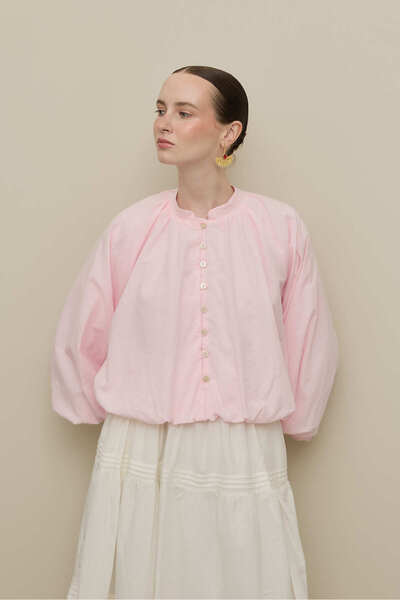 Fahhar Britli Balloon Shirt Pink