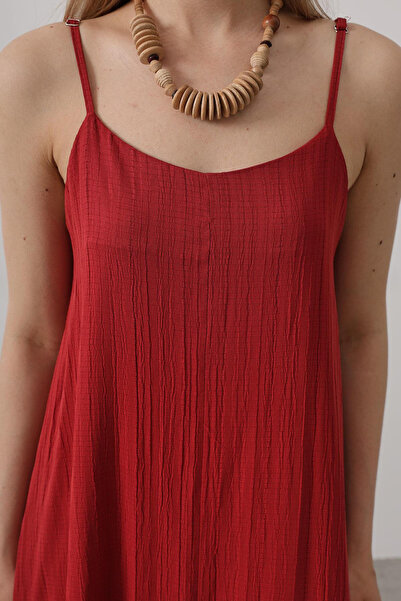 VAGGON Women's Burgundy Strap Long Bell Dress Vs00417