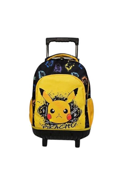 Pokemon Yellow trolley with adjustable and reinforced straps, Grande, two compartments, 44x33x21 cm,