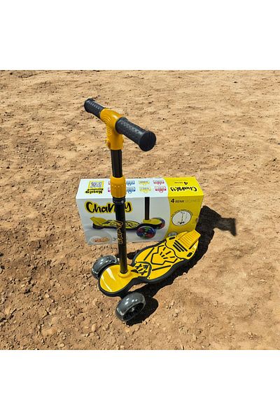 chanky Scooter Lighted Wheel Wide Base and Brake Suitable for Ages 7 with 3 Stage Steering 100Kgs Carrying