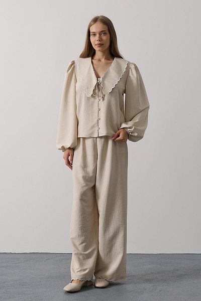 VAGGON Embroidered Baby Collar Pants Set
