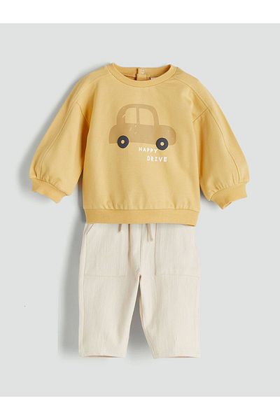 LC Waikiki Lcw Baby Printed Baby Boy Sweatshirt and Sweatpants Set of 2