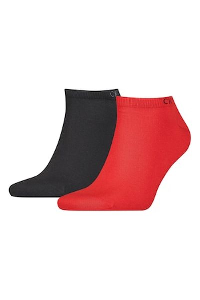 Calvin Klein , Set of ankle socks made from cotton blend - 2 pairs, Black, Vermillion Red, 43-46